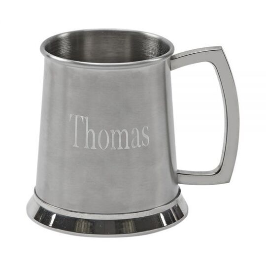 Personalized Stainless Steel Tankard with Matte Finish